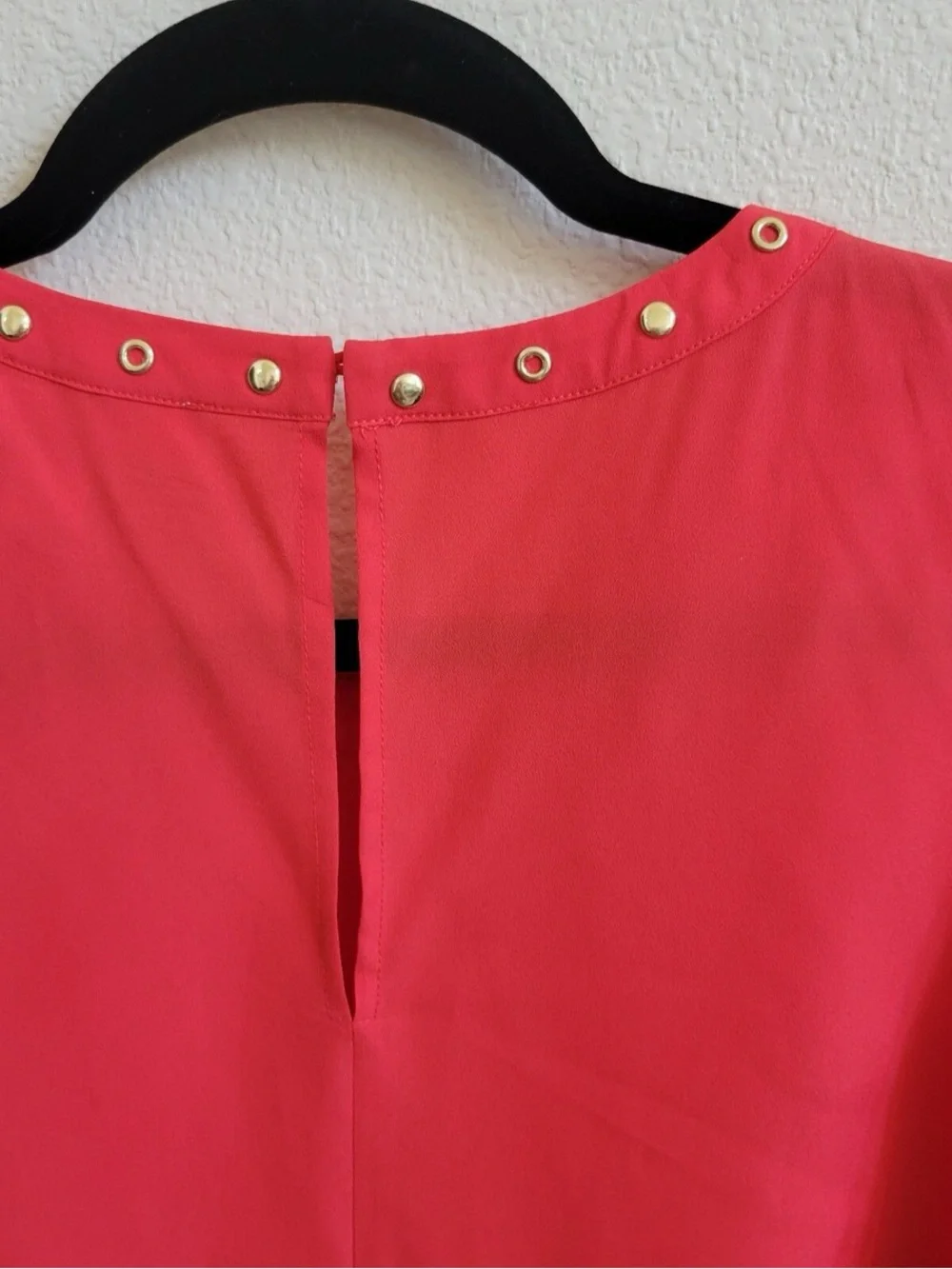 Michael Kors Coral-Red Studded Sleeveless Camisole